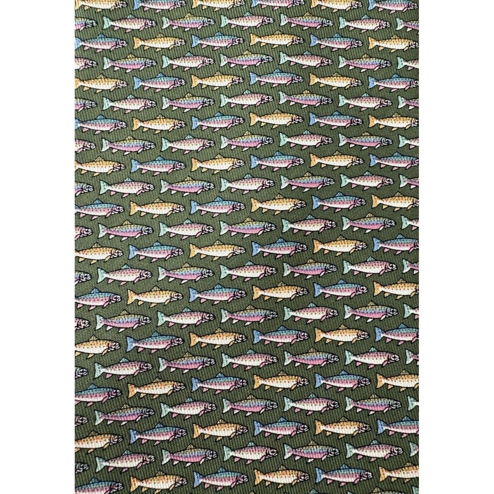 NEW Vineyard Vines Trout Fish Martha's Vineyard Handpicked Silk Tie Shep & Ian - Picture 3 of 7